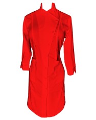 Sarafan Medical Pe Stil cu Elastan, Rosu cu nasturi, Model Alice - 4XL foto