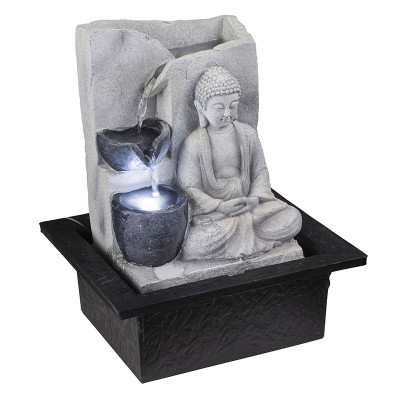 Fantana decor gradina/interior Buddha, lumina LED, 210 x 255 x 185 mm foto