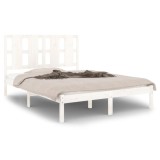 Cumpara ieftin Cadru de pat mic dublu, alb, 120x190 cm, lemn masiv