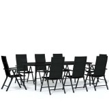 Cumpara ieftin Set mobilier de gradina, 9 piese, negru