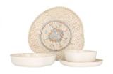 Rinart Set de vesela - Celest - 24 bucăți - 6 persoane - Porţelan