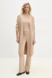 Answear Lab pantaloni, top și cardigan culoarea bej