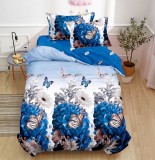 Cumpara ieftin Lenjerie De Pat Narnia Xf048, Bumbac, 4 Piese, Fara Elastic, Albastru, Imprimeu