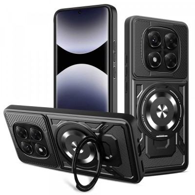 Husa pentru Xiaomi Redmi Note 14 Pro+ 5G / Note 14 Pro 5G / Poco X7, Techsuit, RuggedCam, Neagra foto