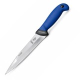 Cumpara ieftin Cutit macelar albastru 33 cm, lama 21 cm ascutita pe ambele parti, 150 g, otel inoxidabil, maner ergonomic cu garda, pentru injunghiere
