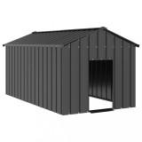 VidaXL Casă pentru c&acirc;ini cu acoperiș 114x202x101 cm oțel galvanizat