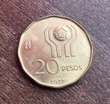C50 - Moneda foarte veche - Argentina - 20 pesos - omagial - Campionatul Mondial de fotbal - 1977