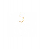 Lumanare Scanteietoare, auriu, 17 cm-Tip Cifra 5