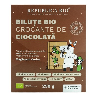 Bilute Crocante de Ciocolata Fara Gluten Bio 250 grame Republica Bio foto