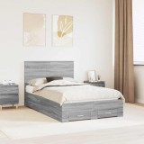VidaXL Cadru de pat cu headboard Gri Sonoma 120 x 190 cm Lemn compozit 3409672