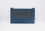 Carcasa superioara cu tastatura palmrest Laptop, Lenovo, IdeaPad 5-15IIL05 Type 81YK, 5CB0X56241, AP1K7000530, iluminata, albastra, layout US