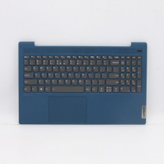 Carcasa superioara cu tastatura palmrest Laptop, Lenovo, IdeaPad 5-15ARE05 Type 81YQ, 5CB0X56241, AP1K7000530, iluminata, albastra, layout US