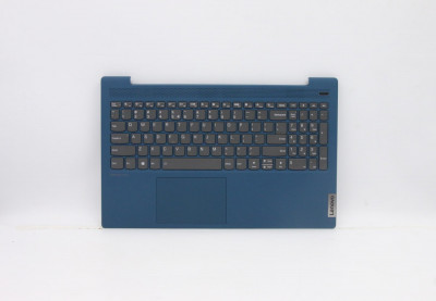 Carcasa superioara cu tastatura palmrest Laptop, Lenovo, IdeaPad 5-15ARE05 Type 81YQ, 5CB0X56241, AP1K7000530, iluminata, albastra, layout US foto