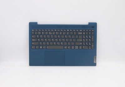 Carcasa superioara cu tastatura palmrest Laptop, Lenovo, IdeaPad 5-15ARE05 Type 81YQ, 5CB0X56241, AP1K7000530, iluminata, albastra, layout US foto