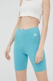 Cumpara ieftin Champion pantaloni scurți 114940 femei, culoarea turcoaz, neted, medium waist 114940-BS148