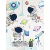 Cumpara ieftin Sticker Perete Autocolant Astronauti in Spatiu - 05362