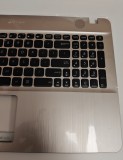 Carcasa superioara cu tastatura palmrest Laptop, Asus, A541U, A541UA, A541UJ, A541UV, 90NB0CG1-R32US0, 60PC01110030G, 39XKFTCJN00, X541UV-1A, aurie, l