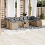 vidaXL Set canapele de grădină cu perne, 11 piese, bej, poliratan