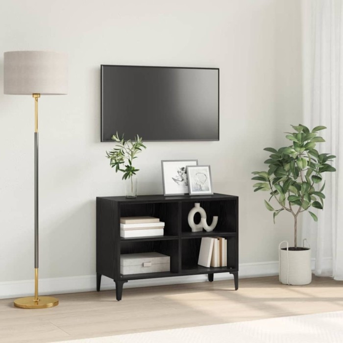 vidaXL Cabinet TV Negru 69.5 x 30 x 50 cm Lemn compozit