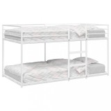 VidaXL Pat supraetajat fără saltea alb 107x203 cm oțel