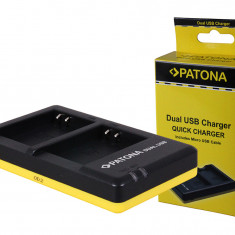 Incarcator Dual USB pentru acumulator Olympus Li-90B Li90B Patona
