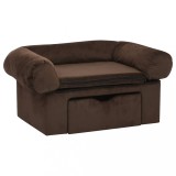 Canapea pentru caini, cu sertar, maro, 75x50x38 cm, plus