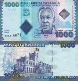 Tanzania 1000 Shillings 2010 UNC Bancnota Neagra, Africa de Est, Colectie Numismatica