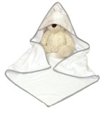 Prosop de baie pentru bebelusi din bumbac, cu gluga, Airy Bej, 75 x 75 cm