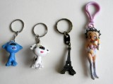 Lot 4 brelocuri din anii 90, Betty Boop, Turnul Eifel, catelusi