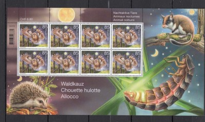 Elvetia 2016- FAUNA NOCTURNA - Nominal 12, 00 Franci.- MNH foto