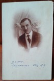 Fotografie tip carte postala, barbat, V.Linca, Caransebes 1917