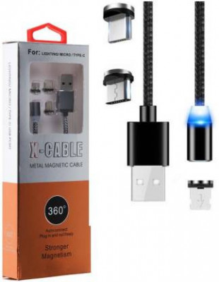 Cablu Magnetic 3 In 1 Incarcare iphone/microusb/C foto