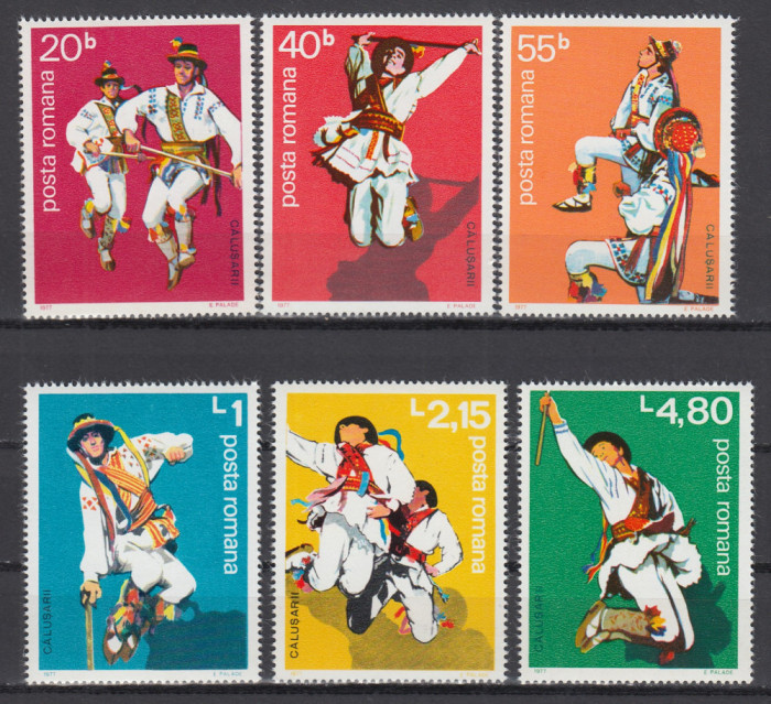 ROMANIA 1977 LP 945 CALUSARII SERIE MNH