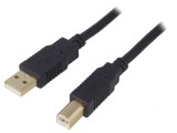 Cablu USB 2.0 A-B Aurit 1,8m Negru, Bq Cable