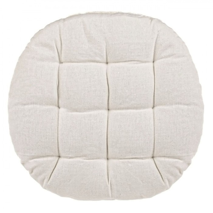 Perna Rotundă Scaun, Ecru, 38x5cm, Cu Două Fețe, Bumbac-Poliester