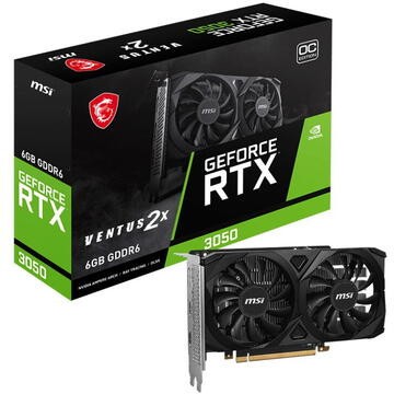 Placa video MSI GeForce RTX 3050 VENTUS 2X OC 6GB GDDR6 96-bit foto