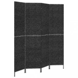 Cumpara ieftin Paravan de camera cu 4 panouri negru 163x180 cm, zambila de apa