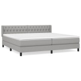 Cumpara ieftin Pat box spring cu saltea, gri deschis, 200x200 cm, textil
