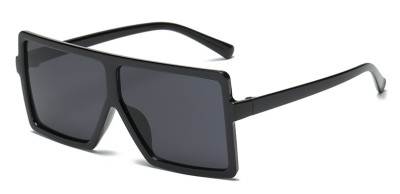 Ochelari de soare Rectangular Plat Supradimensionati Negru foto