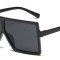 Ochelari de soare Rectangular Plat Supradimensionati Negru
