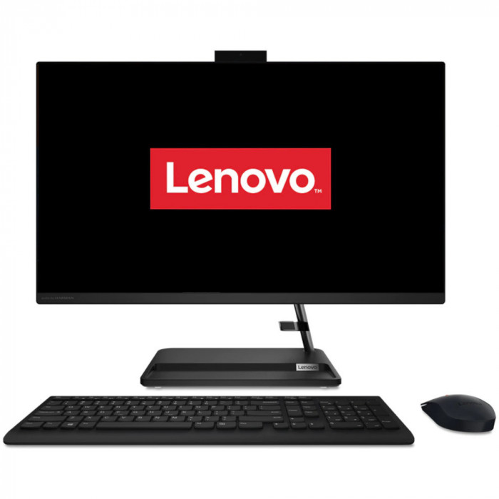 Sistem Desktop PC All-in-One Lenovo IdeaCentre 3 27ALC6, 27&quot;, Full HD, AMD Ryzen 7 7730U, 512GB SSD, 16GB RAM, AMD Radeon Graphics, No OS, Negru