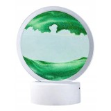 Cumpara ieftin Lampa decorativa cu nisip in miscare, efect relaxant 3D, LED, verde, pentru living si dormitor, 19 x 10 cm