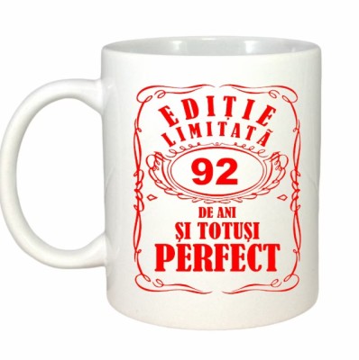 Cana alba personalizata, Editie Limitata 92 ani, INOVATIX&amp;reg;. 330ml foto