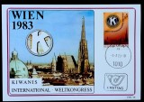 Carte maximă (Maximum Card) Austria 1983 &ndash; Kiwanis International, Congresul Mondial Viena (Wien 1983) -A45