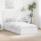 Cumpara ieftin Pat cu storage cu headboard Alb 90 x 200 cm Lemn compozit