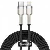 Cablu alimentare si date Baseus Cafule Metal, Fast Charging Data Cable pt. smartphone, USB Type-C la Lightning Iphone PD 20W, braided, 0.25m, negru