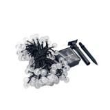 Instalatie craciun, tip globuri de cristal, 30 led-uri, 6.5 metri, alb cald, energie solara, senzor de lumina, flippy