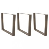 VidaXL Picioare de masă &icirc;n formă de V, 3 buc., oțel natural, 100 x (72-73,3) cm
