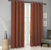 Set draperii din catifea cu inele crom, Madison, 150x210 cm, densitate 700 g/ml, Spice orange, 2 buc