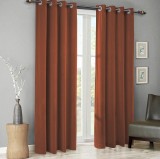 Cumpara ieftin Set draperii din catifea cu inele negre, Madison, 250x250 cm, densitate 700 g/ml, Spice orange, 2 buc